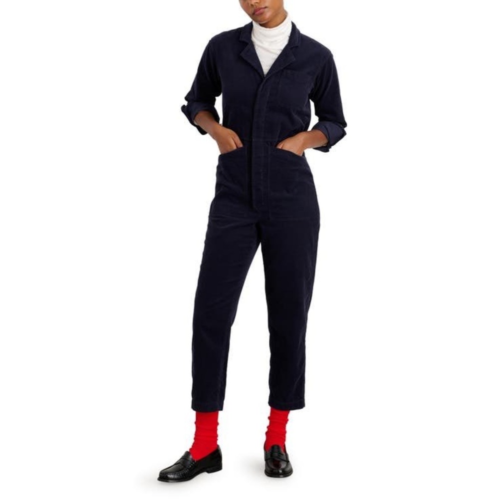 Alex Mill | Corduroy Jumpsuit Size S Navy Blue Utility Boiler Suit Long Sleeve